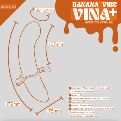 WILDONE JAPAN Heated Banana G-Spot Vibrator (Preorder)